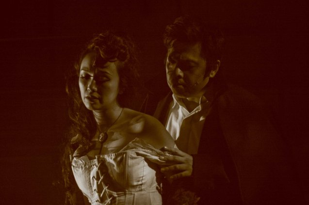 The Dawn front man Jett Pangan as the lead role with Kalila Aguilos as the seductive Lucy Harris. Repertory Phil.’s “Jekyll & Hyde” ran until April 22, 2012. Photo by Jude Bautista